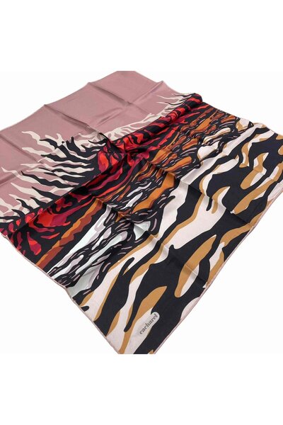 Cacharel Negru - Eșarfă din mătase Tivil cu model zebră cămilă 7825313 - 991
