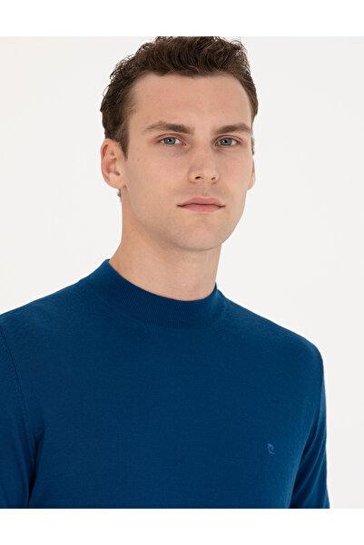 Pierre Cardin İndigo Regular Fit Çeyrek Yaka Yün Karışımlı Basic Triko Kazak 50270049-VR106