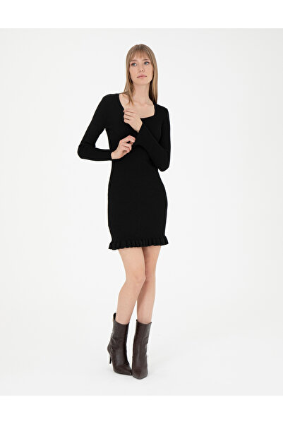 Pierre Cardin Siyah Ex. Slim Fit Triko Elbise 50280230-VR046