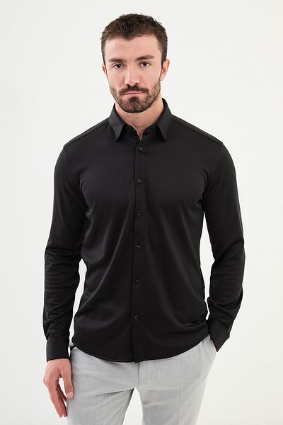 Mcr Straight Slim Fit Men's Shirt Black - 27013.24K