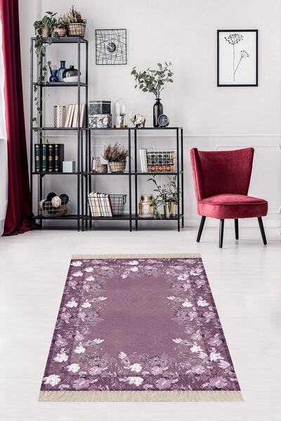 uygun dekor Çiçek Desenli Dijital Baskı Yıkanabilir Kaymaz Taban Modern Salon...