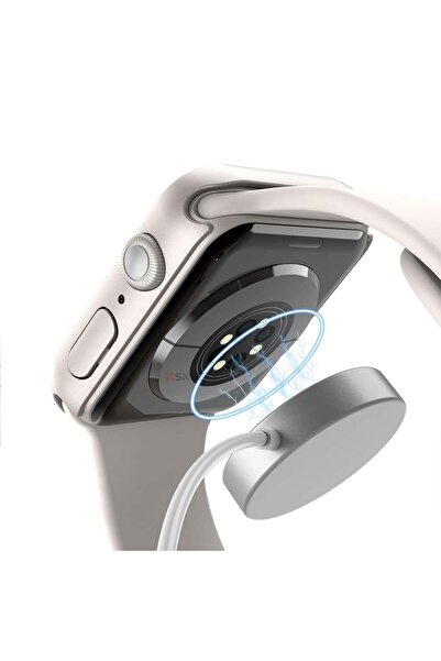 Sneezy Apple Watch 44MM 4-5-6 SE Seri Uyumlu Starlight 360 Derece Koruma ve Temperli Cam Ekran Koruyucu