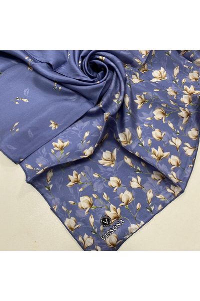 Vissona Μεταξωτό κασκόλ Tivil Indigo Flower Pattern 51776-31