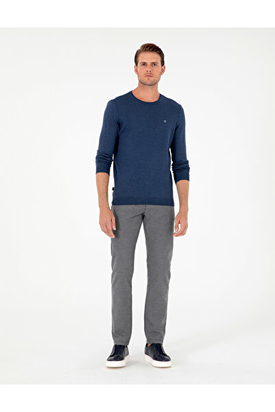 Pierre Cardin Gri Regular Fit Beli Yandan Lastikli Kanvas Pantolon 50295941-VR024