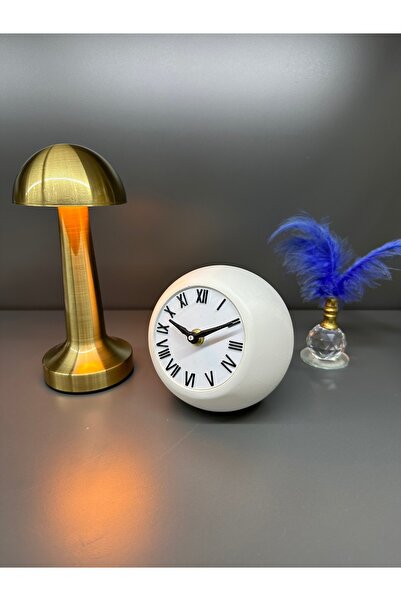 TORNADO DİZAYN Beton Masa Saati Sessiz Mekanizmalı Romen Rakamlı