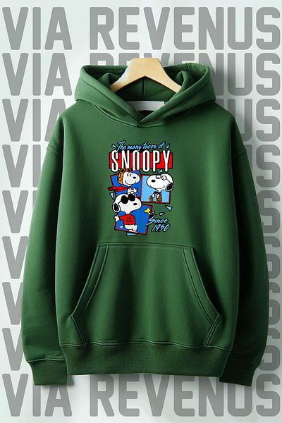Vordevia Φούτερ με κουκούλα με κουκούλα με στάμπα Snoopy με 3 νήματα