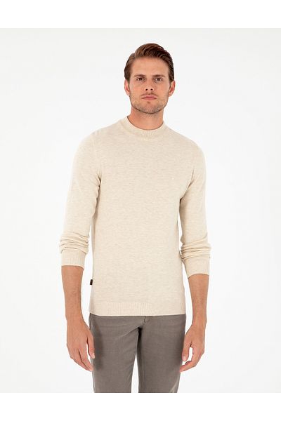 Pierre Cardin Κρέμα μελανζέ Slim Fit Half Turtleneck Basic Knitwear Πουλόβερ 50296564-vr159