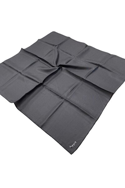 Seyra Γκρι μονόχρωμο μεταξωτό μαντήλι Tivil 0001