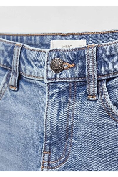 MANGO Kids Slim fit kot bermuda şort