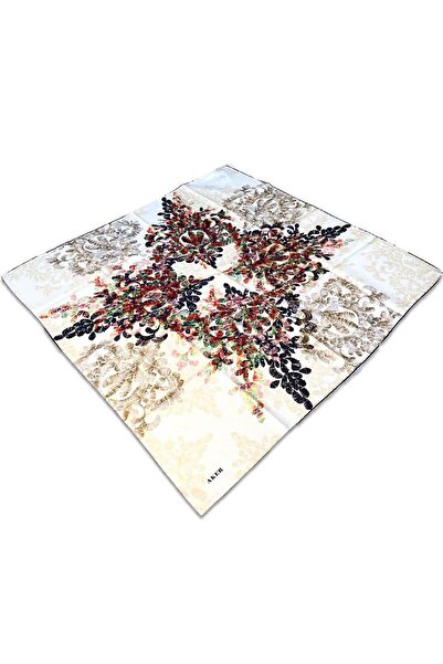 Aker Білий шарф з візерунком «Кама» з шовку 8749713-913