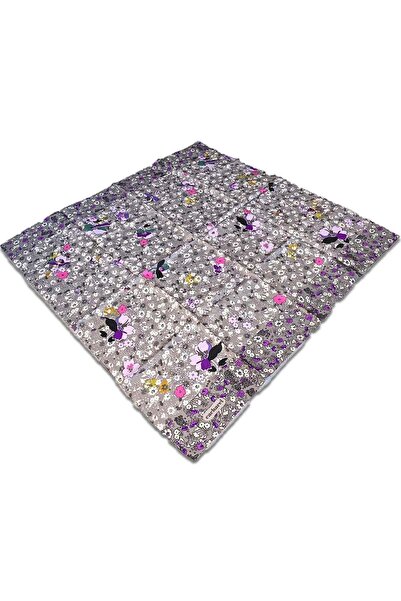 Cacharel Gri Mor Karma Çiçek Desen Tivil Ipek Eşarp 8860313-972