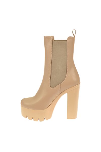 pullman Yanı Lastikli Platform Topuklu Kadın Bot İZ-106 NUT