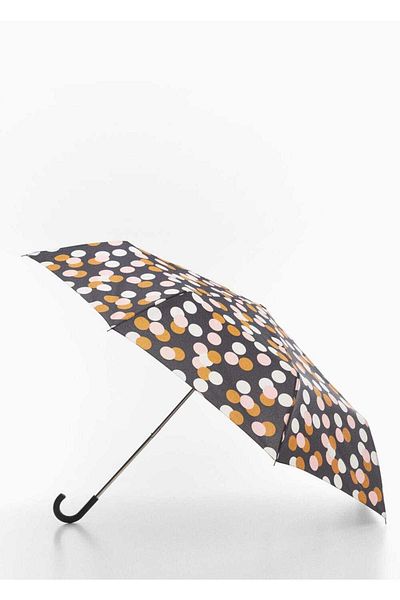 MANGO Woman Faltbarer Polka Dot Regenschirm