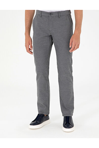 Pierre Cardin Gri Regular Fit Beli Yandan Lastikli Kanvas Pantolon 50295941-VR024