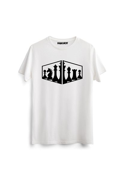 hakuof Μπλουζάκι με στάμπα σκακιού Unisex Βαμβακερό μπλουζάκι με στάμπα σκακιού