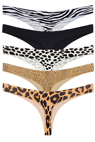 Vanilya Secret Lazer Tanga Leopar Desenli 5'Li Paket