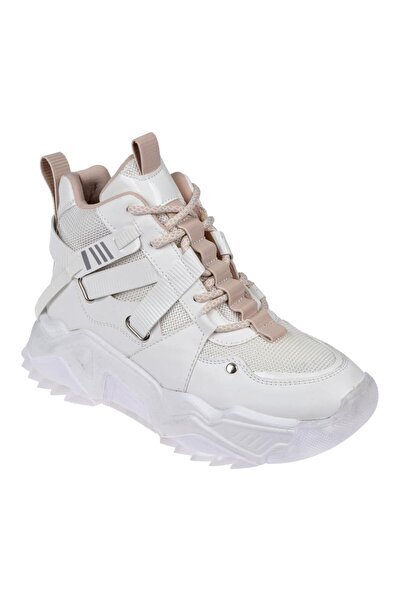 pullman Sms Uzun Konçlu Kadın Spor Ayakkabı Sneaker SMS-6560 BEYAZ