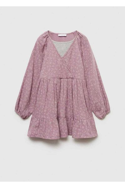 MANGO Kids Flounce Patterned Dress