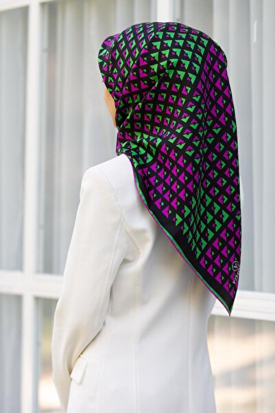 Vissona Φούξια πράσινο μεταξωτό μαντήλι - Μικτό σχέδιο, Tivil 51809-0025-0035