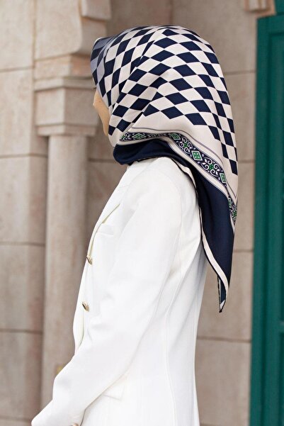 Vissona Μεταξωτό μαντήλι Tivil Navy Blue Green 51334 - 0036 - 0032