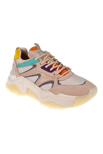 pullman Kadın Spor Ayakkabı Sneaker SMS-65142 BEJ MULTİ