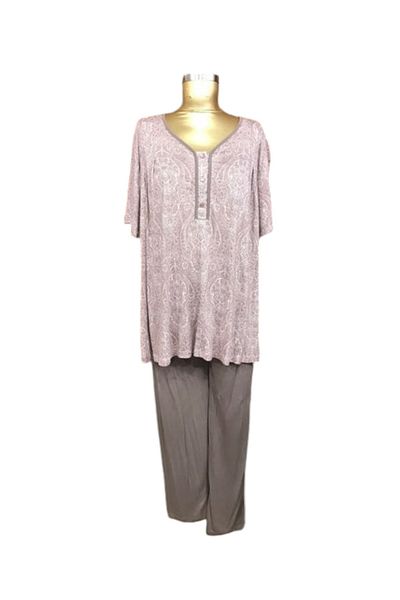 Tuba Short Sleeve Women's Pajamas-6240-brown