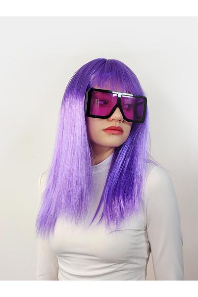 CEKAVE Lilac Color Long Straight Party Wig