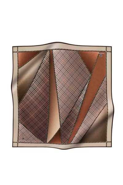 Vissona Γυναικείο Twill Silk Φουλάρι Milk Coffee - Χάλκινο