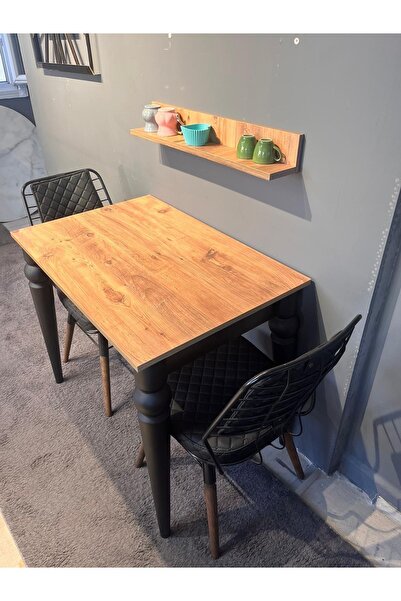 VOGUE TASARIM VE AKSESUAR 60*90 Küçük Sabit Siyah Yemek Mutfak Balkon Çalışma...