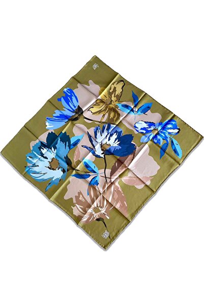 Levidor Eșarfă de mătase Tivil 35084 verde cu model mixt