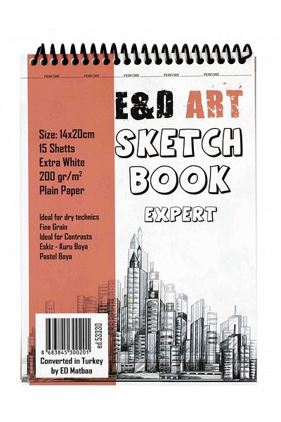 E&D ART Sketch Book Expert 14x20cm 15yp 200gr Sketch Drawing Notebook with Spiral from Top / Ed.53330