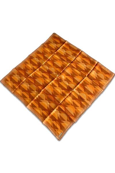 Armine Eșarfă din mătase Tivil cu model geometric portocaliu 9169 - 05