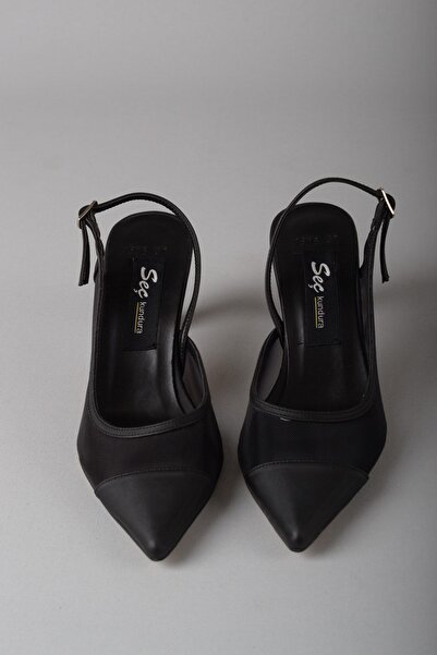 SEÇ KUNDURA ΠΑΠΟΥΤΣΙΑ SEÇ 7678-T STILETTO (8cm) ΜΑΥΡΟ ΣΑΤΕΝ