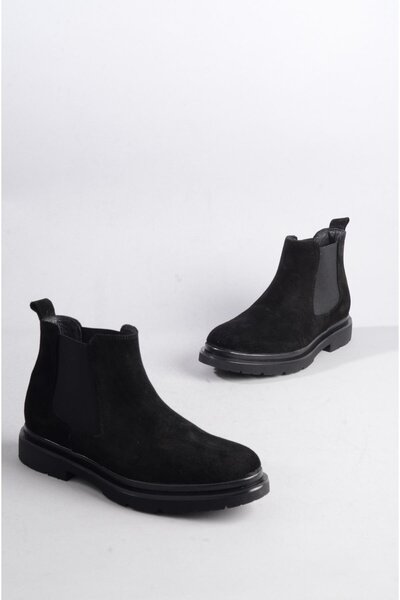 SEÇ KUNDURA ΓΝΗΣΙΕΣ Μαύρες Suede Ανδρικές Μπότες - Δερμάτινη σόλα EVA, SELECT 8501