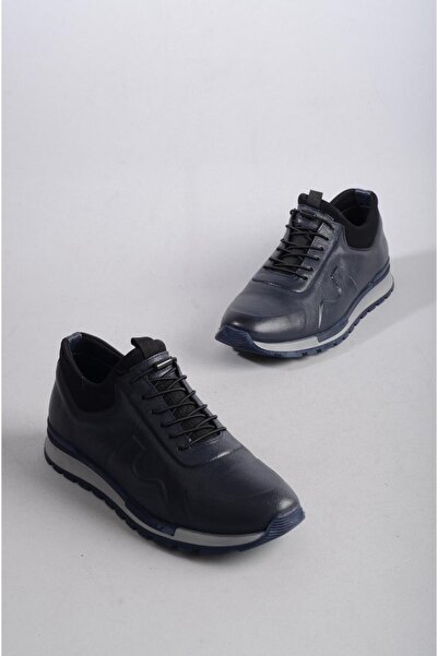 SEÇ KUNDURA Genuine SEÇ 5333 - Pantofi casual pentru bărbați din piele bleumarin