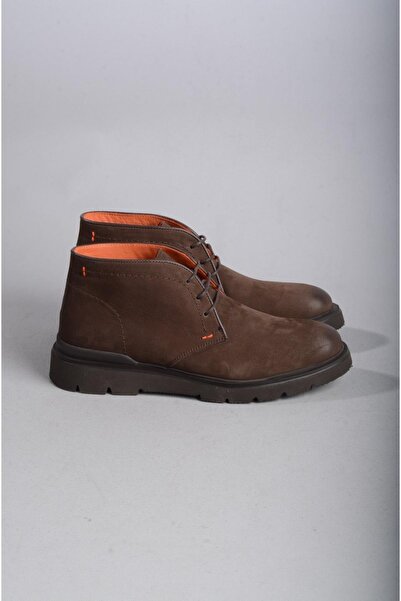 SEÇ KUNDURA ΓΝΗΣΙΟ ΔΕΡΜΑ - SELECT 6820 Ανδρικές Μπότες, Χοντρή Σόλα και Καφέ Χρώμα
