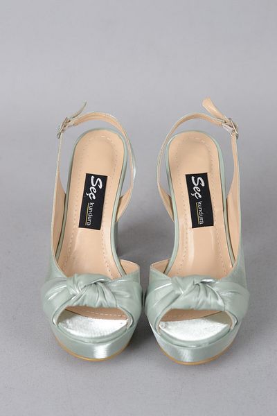 SEÇ KUNDURA Seç 1029 Pantofi de seară cu toc cu platformă Mint - 12 cm
