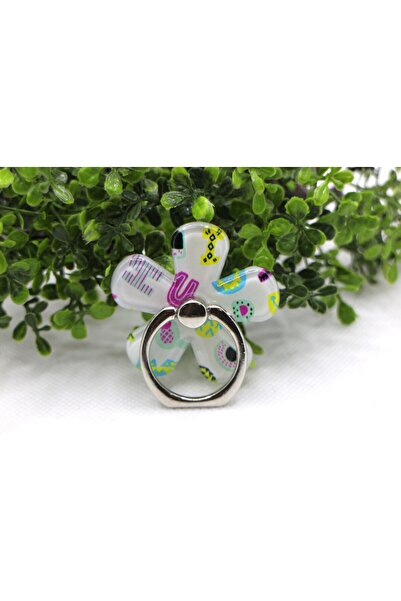 Tezcan Aksesuar Çiçek Tasarım Desenli Yüzük Popsocket ve Parmak Tutucu