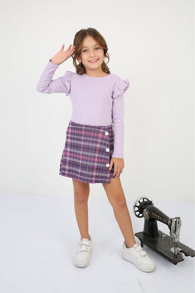 tunays shopping Girl's Top and Bottom Set with Shorts Skirt