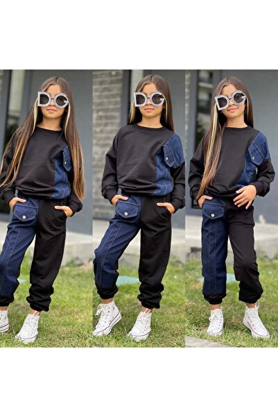 EFSACE بدلة بناتي بنمط جينز