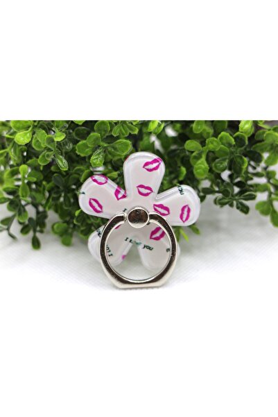 Tezcan Aksesuar Çiçek Tasarım Desenli Yüzük Popsocket ve Parmak Tutucu