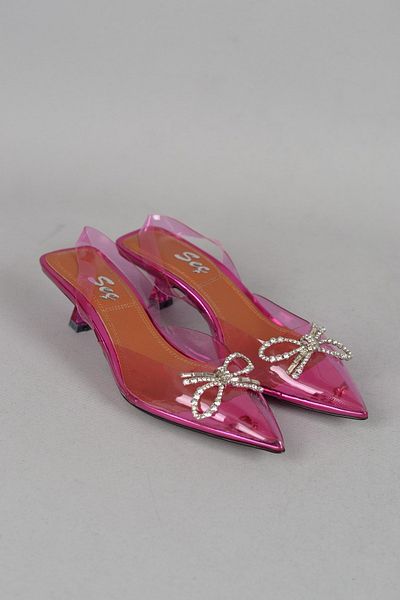 SEÇ KUNDURA Tocuri înalte transparente Ella fucsia - 4 Cm