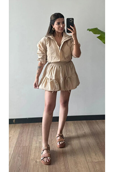 AURA ملابس نسائية بدلة مع سترة وتنورة بالون