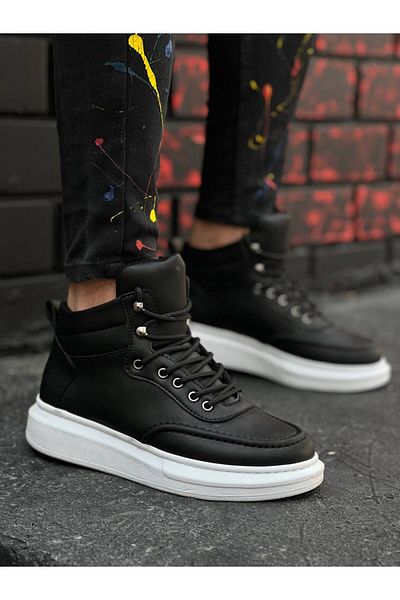 BOA Ανδρικά μποτάκια με ψηλή σόλα Kb 0994 Black Skin