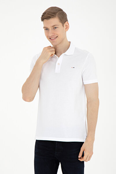 U.S. Polo Assn. Men's Slim Fit Polo Neck White Basic T-Shirt 50286724-Vr013