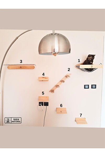 BUSHOP Cat Wall House, Cat Wall Track, Cat Wall Ladder, Cat Wall Scratching 7 Pieces Modern