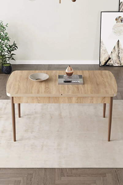 soylu concept Flora Serisi, 80x132 Açılabilir Meşe Desen Mdf Mutfak Masası, Yemek Masası