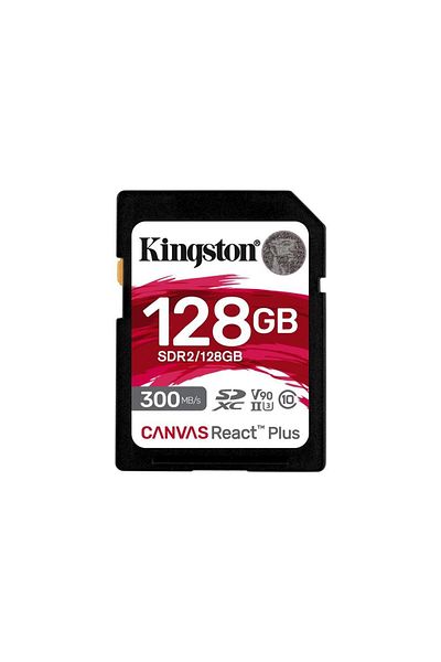 Kingston Canvas React Plus Sdxc Uhs-I 300R-260W U3 V90 Sdr2-128Gb Full Hd-4K-8K Memory Card