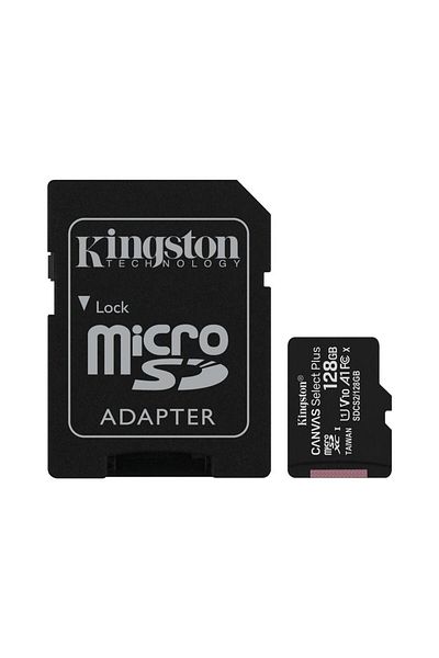 Kingston Sdcs2-128Gb 128Gb Micsdxc Canvas Select Plus 100R A1 C10 Card Adp Memory Card