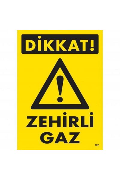 MarDyHome Caution Toxic Gas Warning Sign 25x35 CODE:797